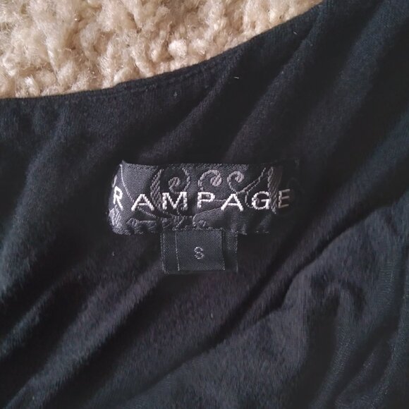 Vintage Y2K Rampage Black One Shoulder Ruched Empire Waist Top Size Small - Picture 4 of 5